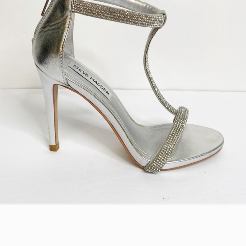 Striking Silver Faylinn Heels By Steve Madden, Fe… - image 2